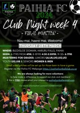 Come along to our club night, register & have a kick around. We look forward to seeing you there! All ages are welcome =)